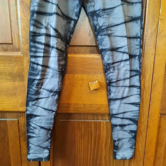 Nux black gray tie dye full length activewear workout yoga leggings - Picture 4 of 10